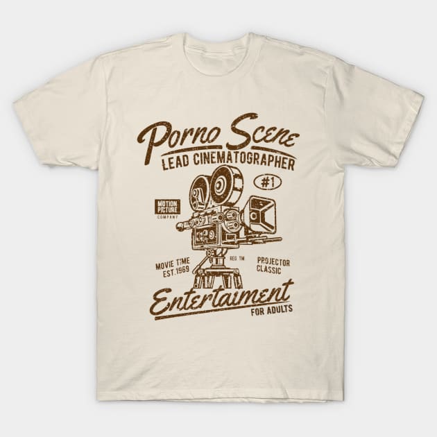 Porno Scene Cinematographer T-Shirt by Jarecrow 